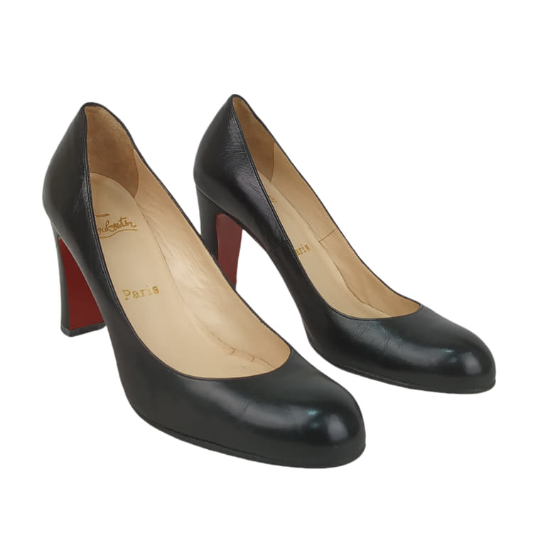 Christian Louboutin Black Leather Pumps-Hover-Image