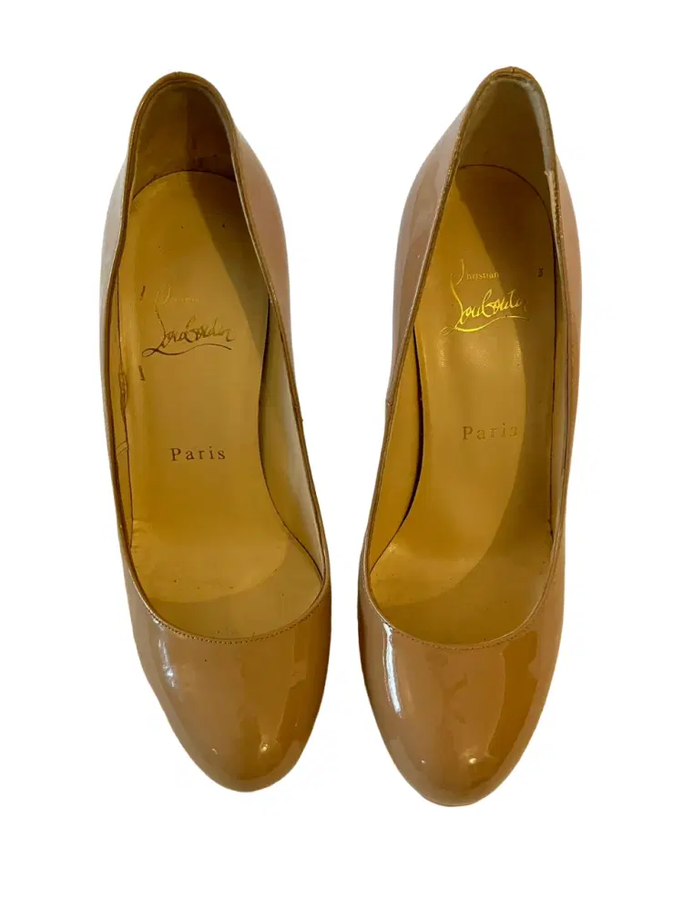 Christian Louboutin Bianca Nude Patent Leather Pumps-Hover-Image