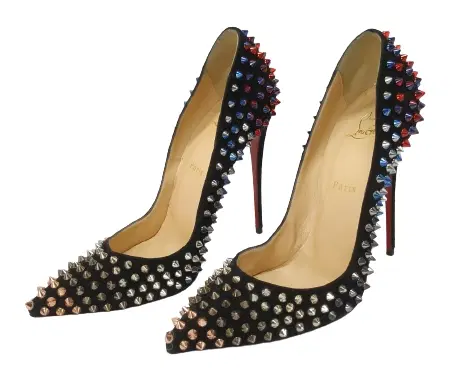 Christian Louboutin Patent Leather Geo Spike Cap-Toe Pumps