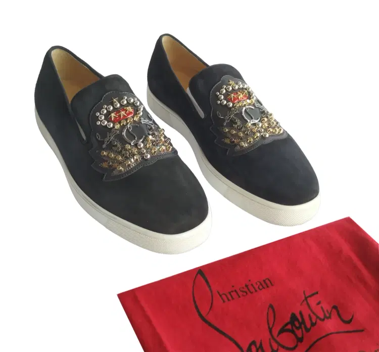 Christian Louboutin Ecuboat Velour Logo Crest Sneaker-Hover-Image