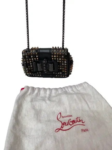 Christian Louboutin Black Leather Spike Mini Sweet Charity Bag-Hover-Image