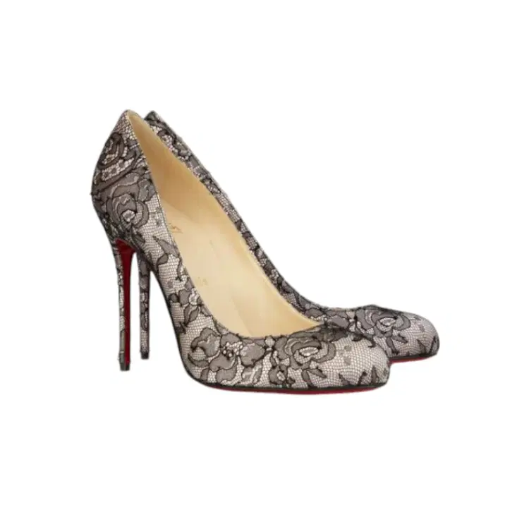 Christian Louboutin Fifi 100 Satin and Lace Pump-Hover-Image