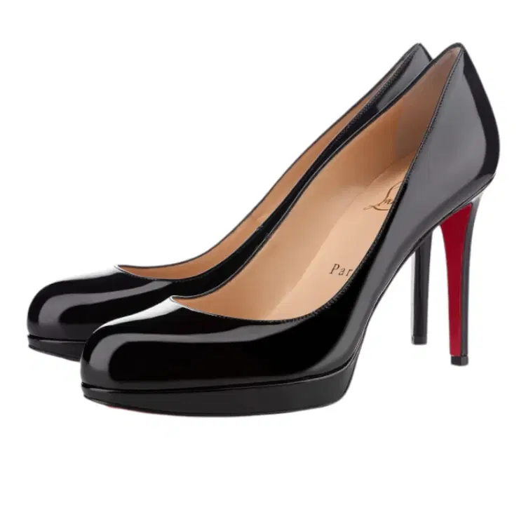 Christian Louboutin Black Patent New Simple Pumps Size 39-Hover-Image