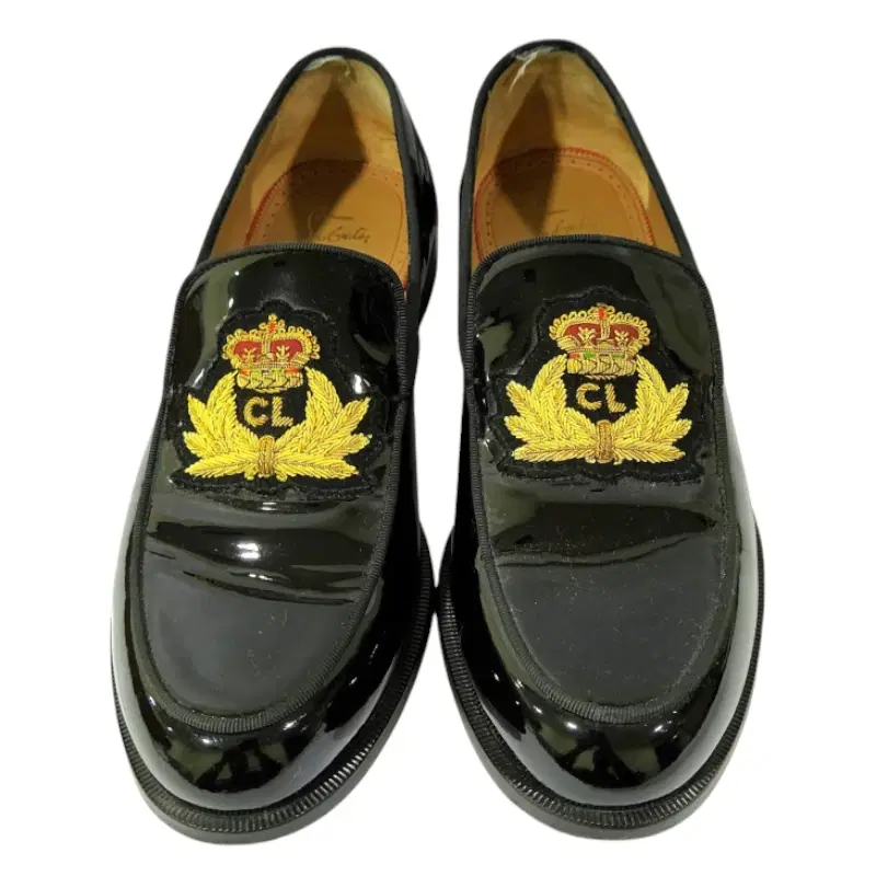 Christian Louboutin Patent Black Laperouse Emblem Flats