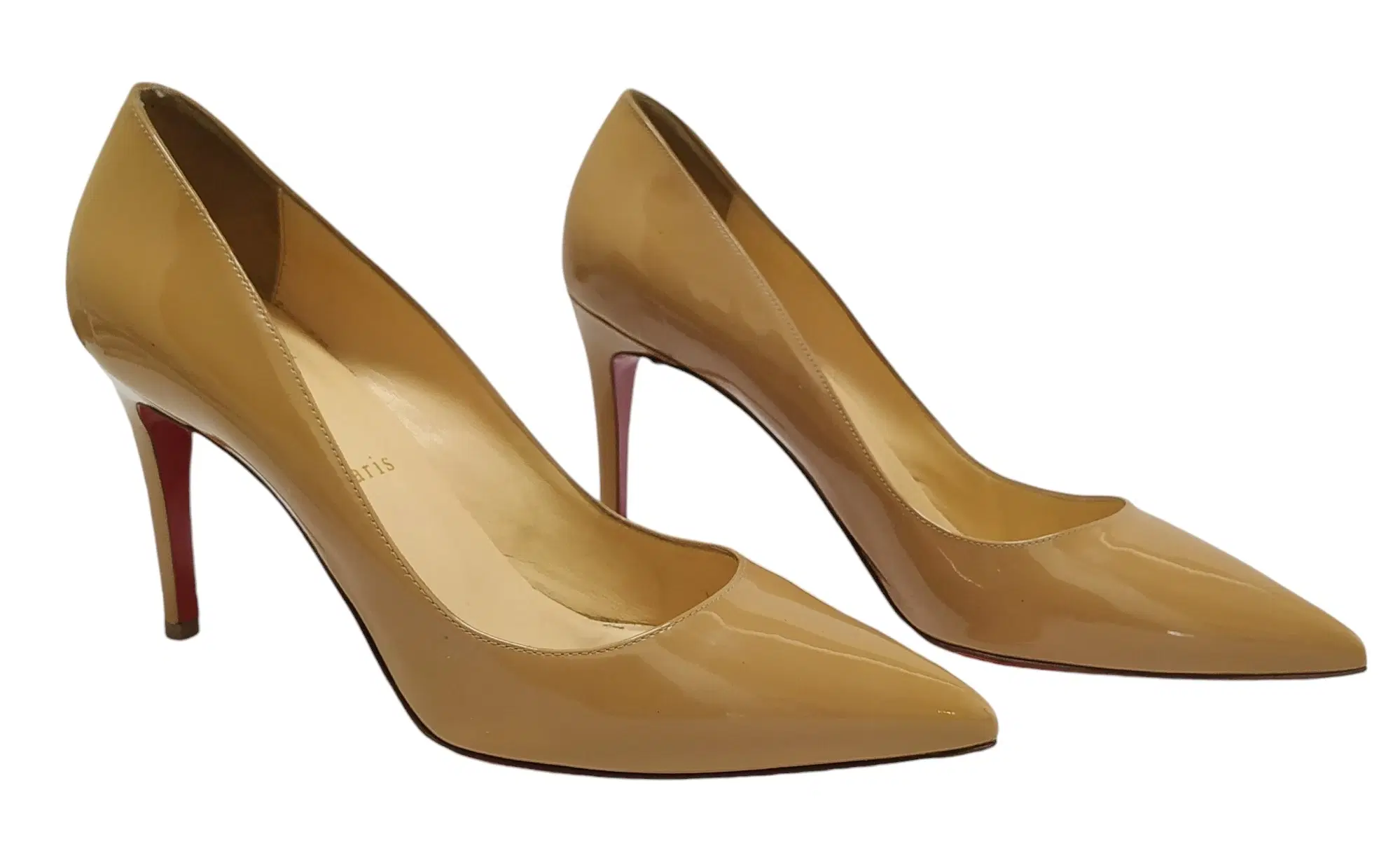 Christian Louboutin Pigalle 100 Nude Patent Leather Pumps