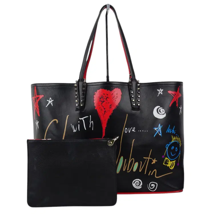 Christian Louboutin Black Cabata Paris Leather Tote-Hover-Image