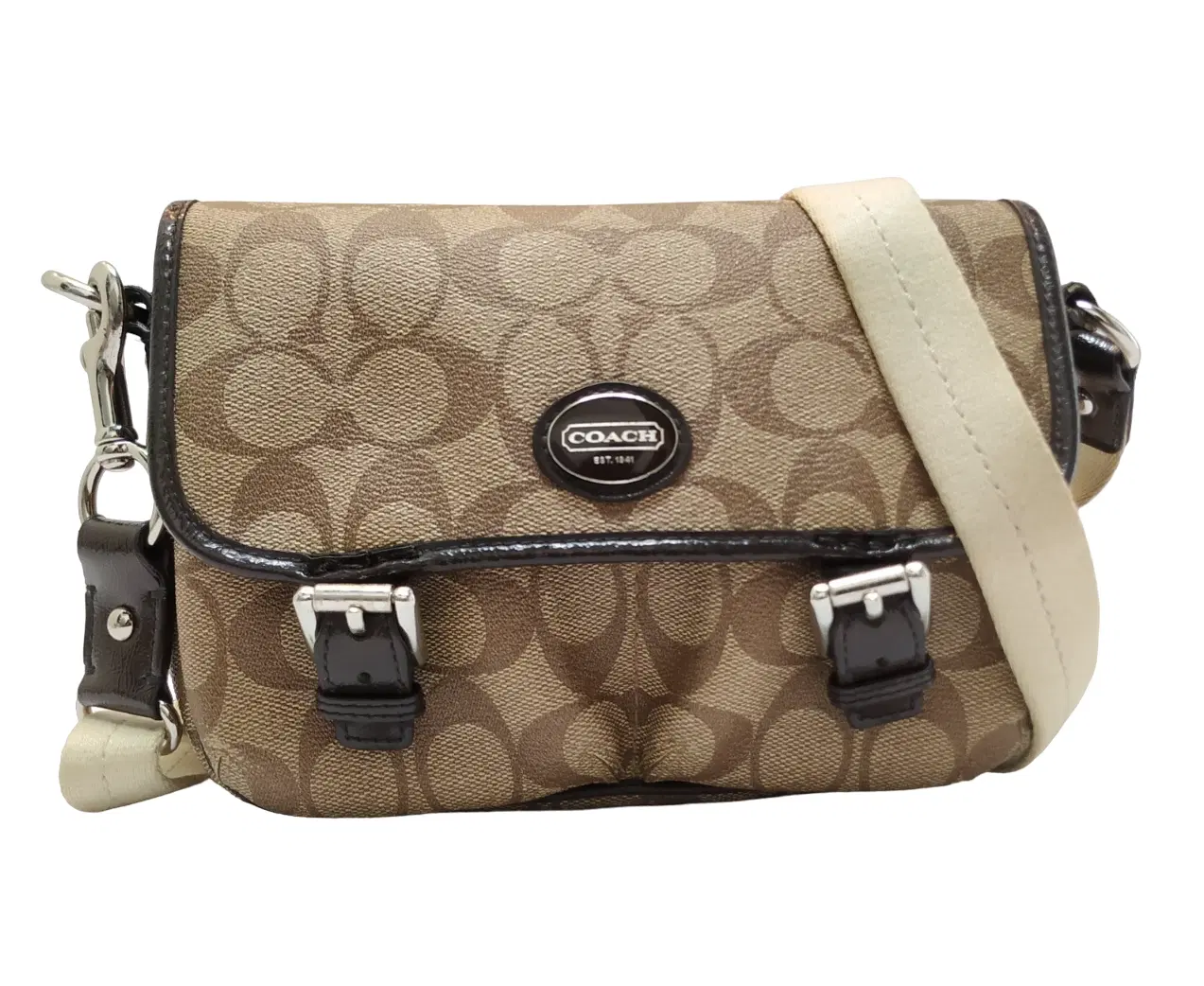 Coach Signature Double Buckle Crossbody Bag