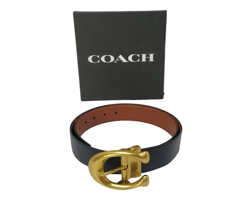 Coach Sculptured C Buckle Cut To Size Reversible Belt