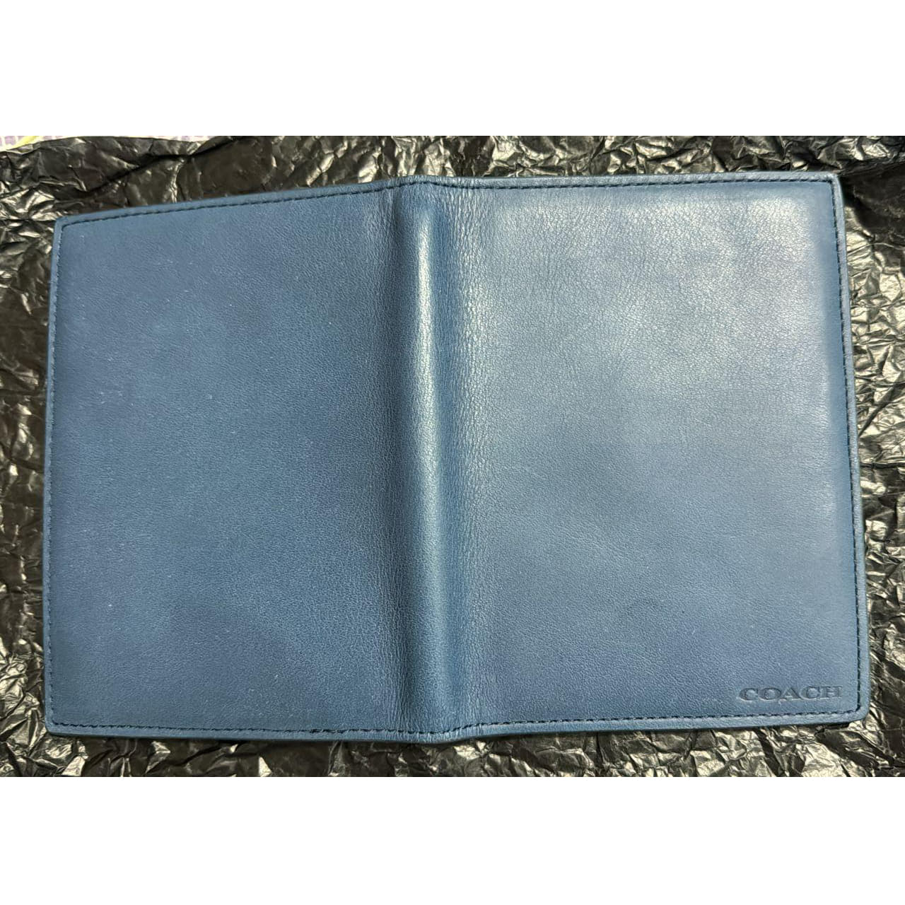 Coach Blue Leather Passport Case