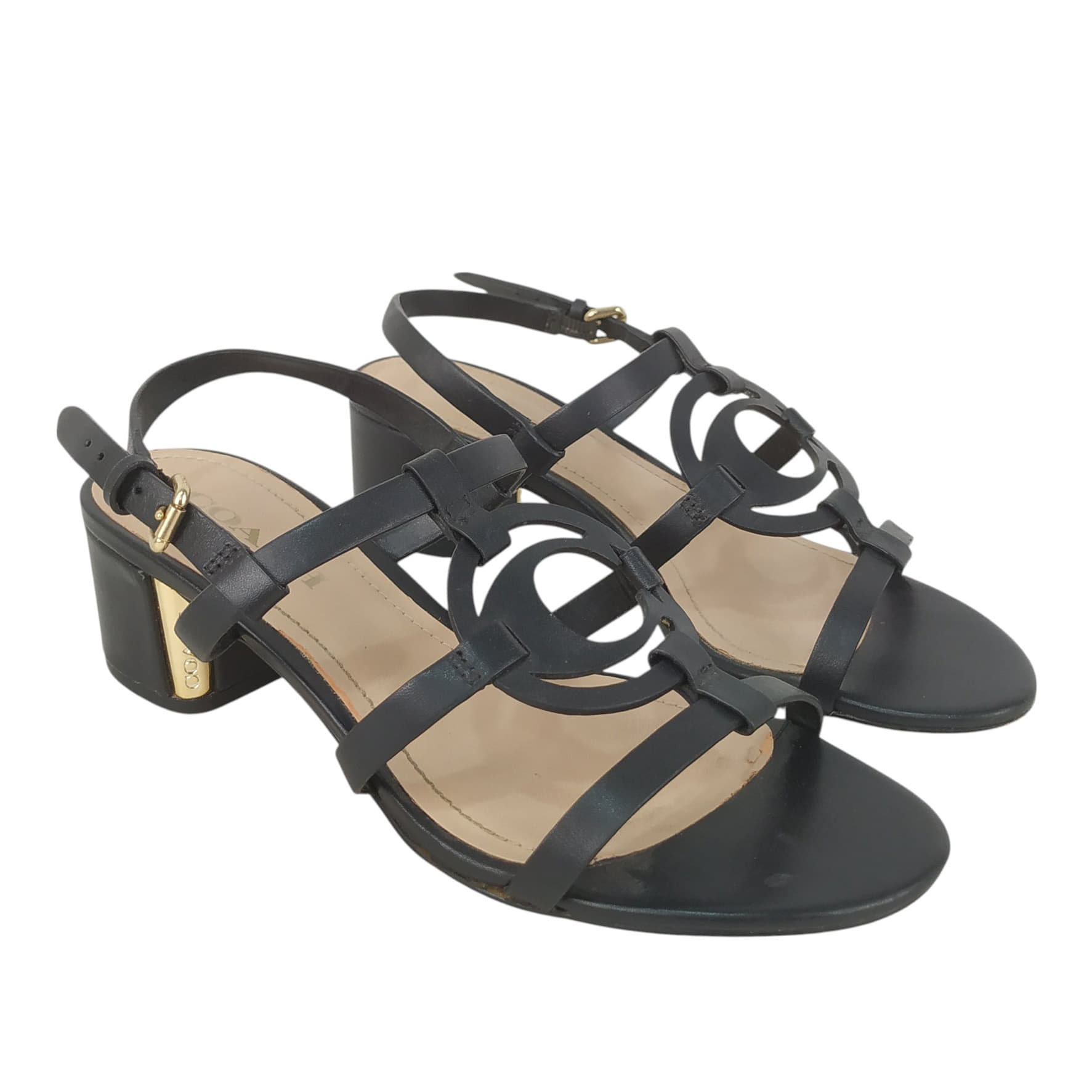 Coach Edina Chunky Heeled Sandals With Buckle Fastening