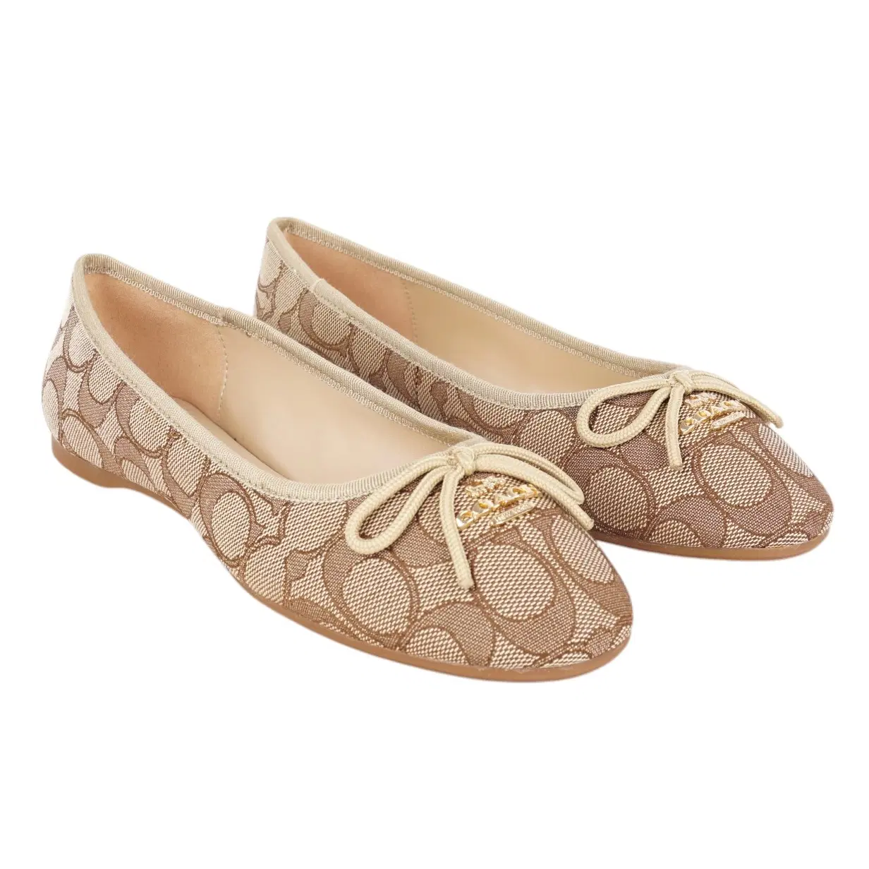 Coach Alina Ballet In Signature Jacquard - US 5.5 / Khaki/Saddle