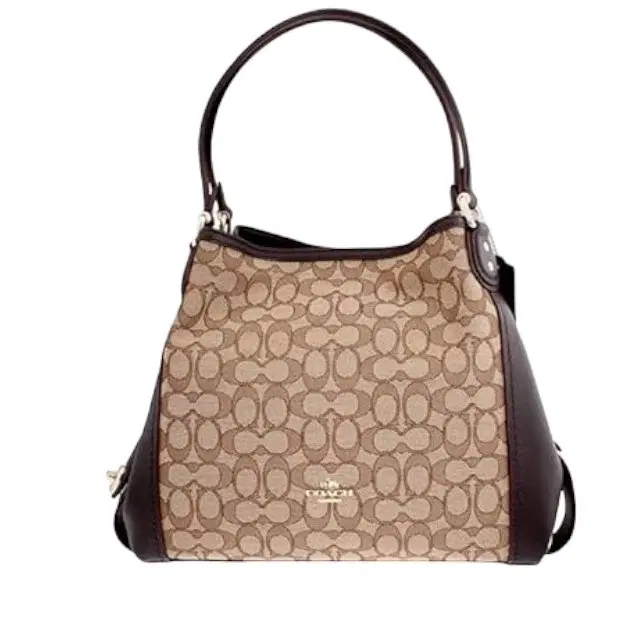 Coach Beige/Brown Signature Canvas and Leather Satchel