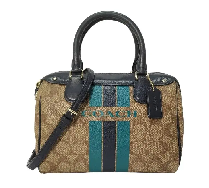 Coach Varsity Stripe Mini Bennett Satchel Shoulder Bag Khaki/Midnight-Hover-Image