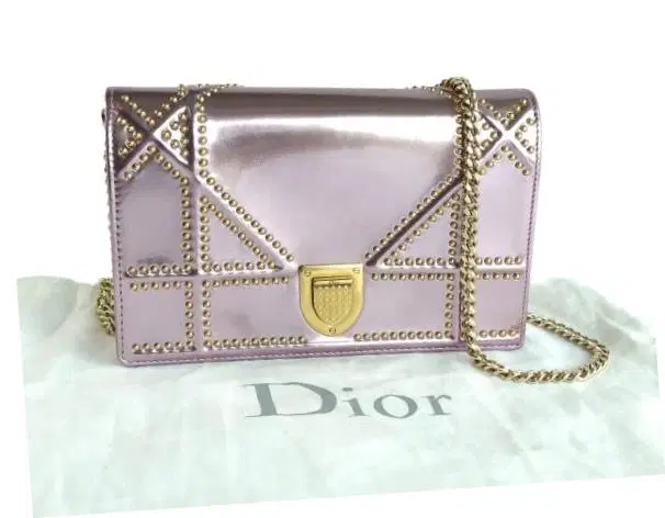 Dior Diorama Studded Leather Chain Shoulder Bag