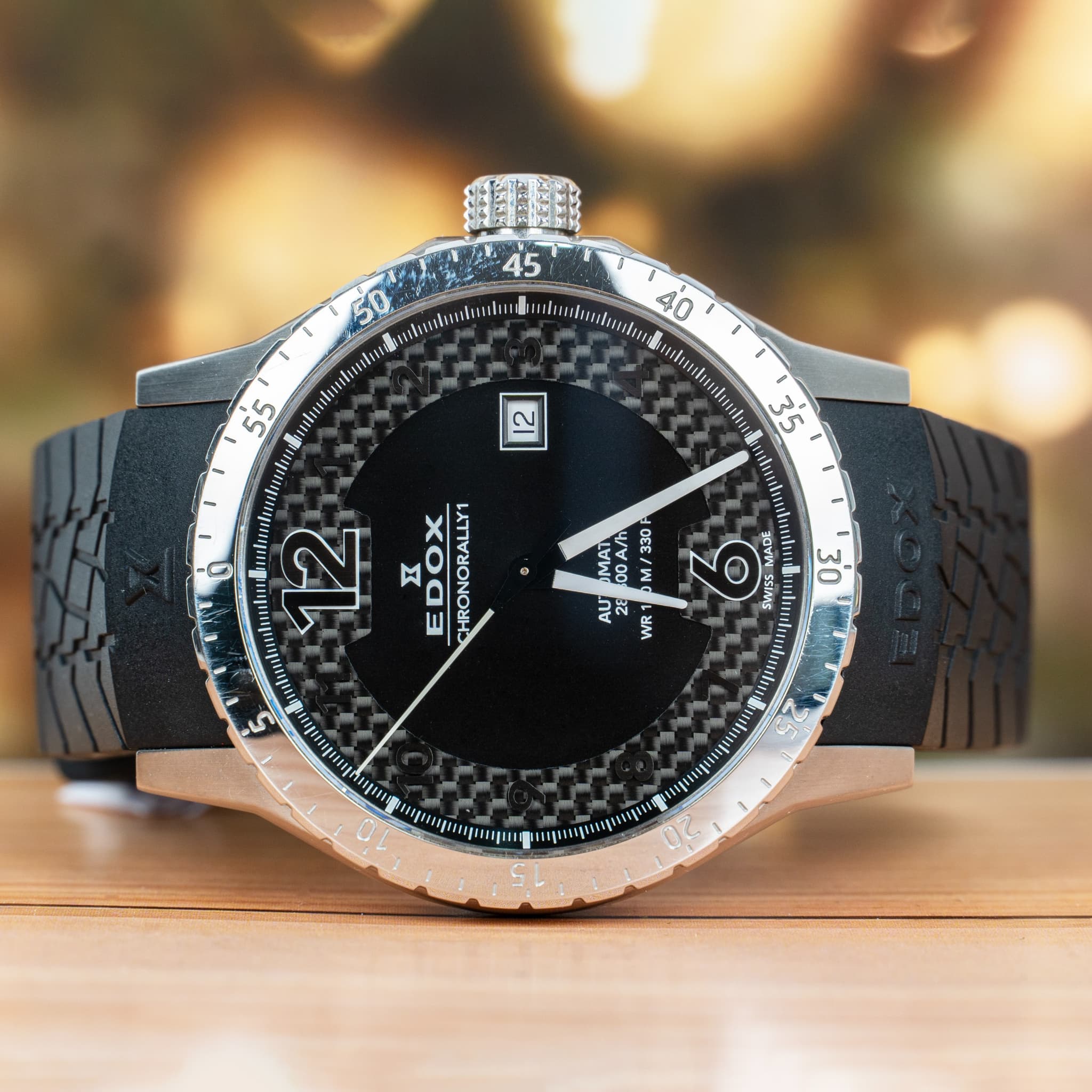 Edox Chronorally 1 Black Dial Automatic Watch