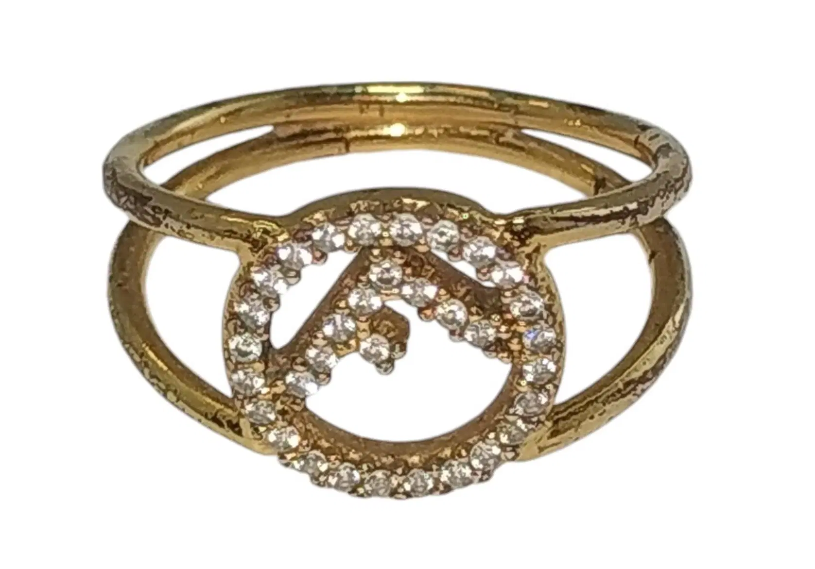 Fendi F is Fendi Crystal Logo Ring