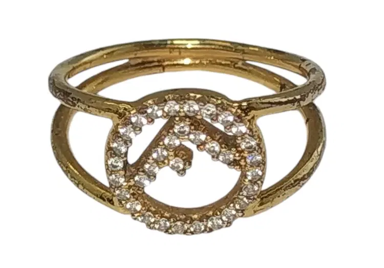 Fendi F is Fendi Crystal Logo Ring-Hover-Image