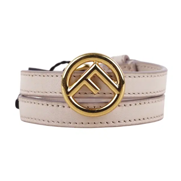 Fendi Leather Bracelet-Beige