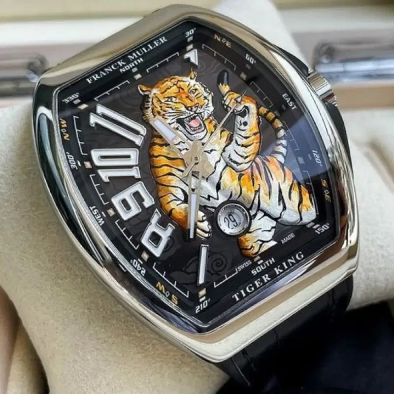 Franck Muller Vanguard Tiger King 45MM Steel COMPLETE SET