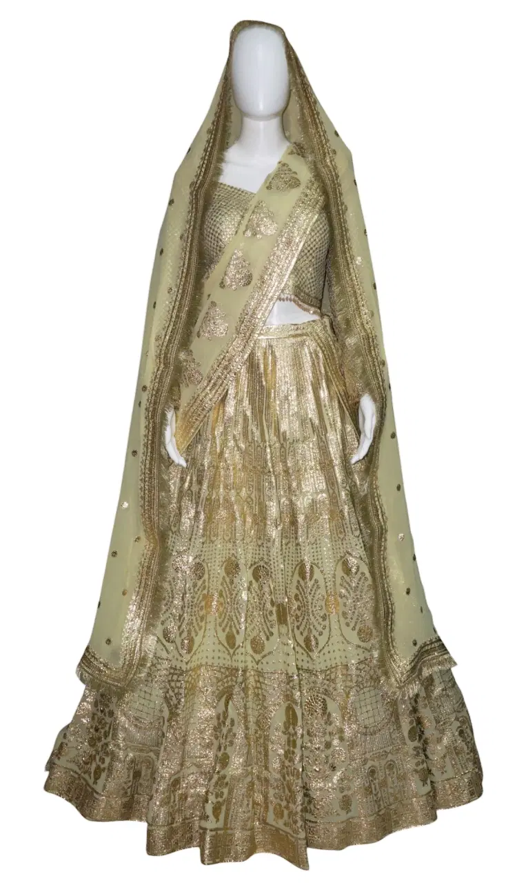 Falguni and Shane Peacock Pastel Green Bridal Lehenga-Hover-Image