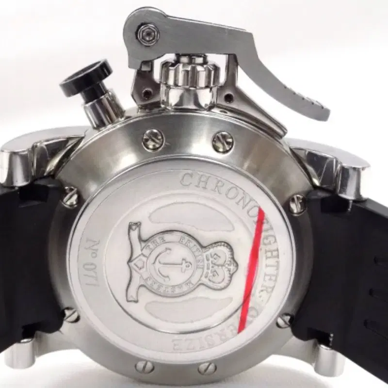 Chronofighter Oversize GMT Black Dial Black Rubber Men's Watch