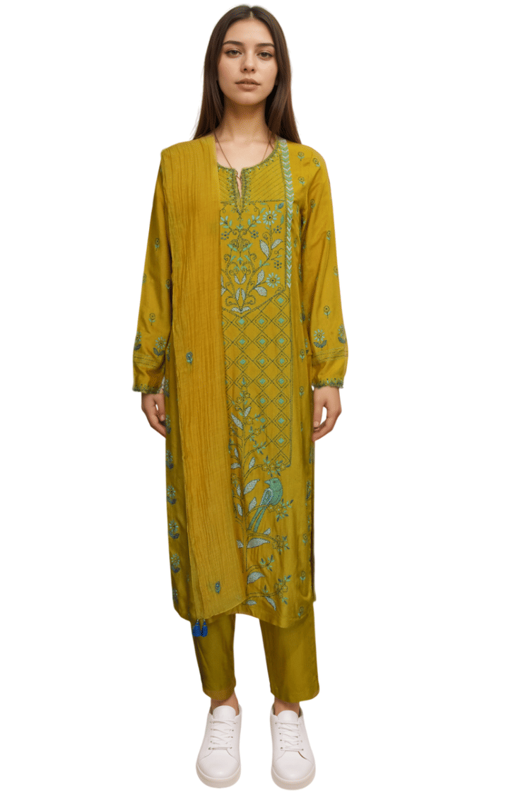 Grassroot By Anita Dongre Mustard Suit-Hover-Image