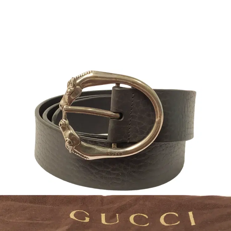 Gucci Horse Head Buckle Leather Belt-Hover-Image