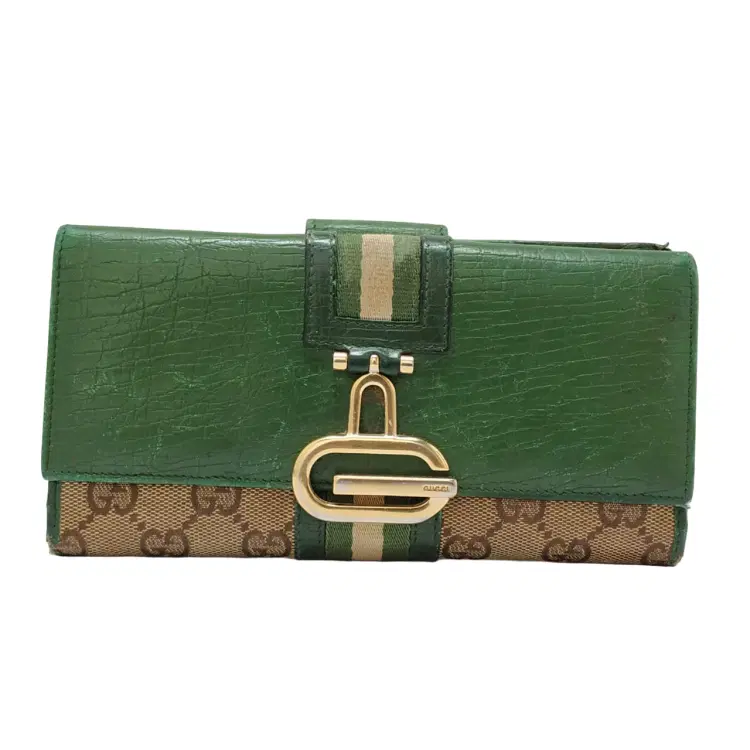 Gucci Vintage GG Canvas G Logo Metal Hook Bifold Wallet-Hover-Image