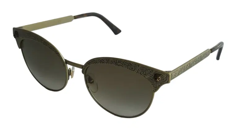 Gucci GG0220S Metal Tiger Antique Gold Sunglasses-Hover-Image