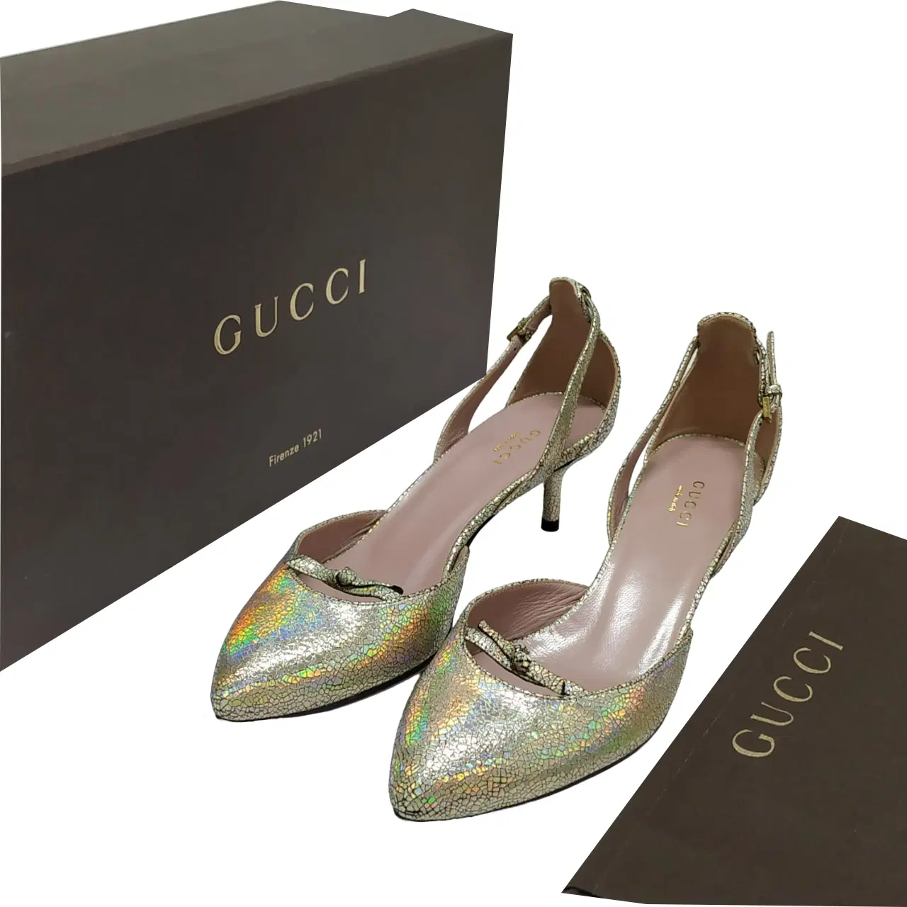 Gucci Metallic Bow Pump