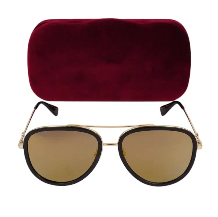 Gucci Gold Aviator Sunglasses-Hover-Image