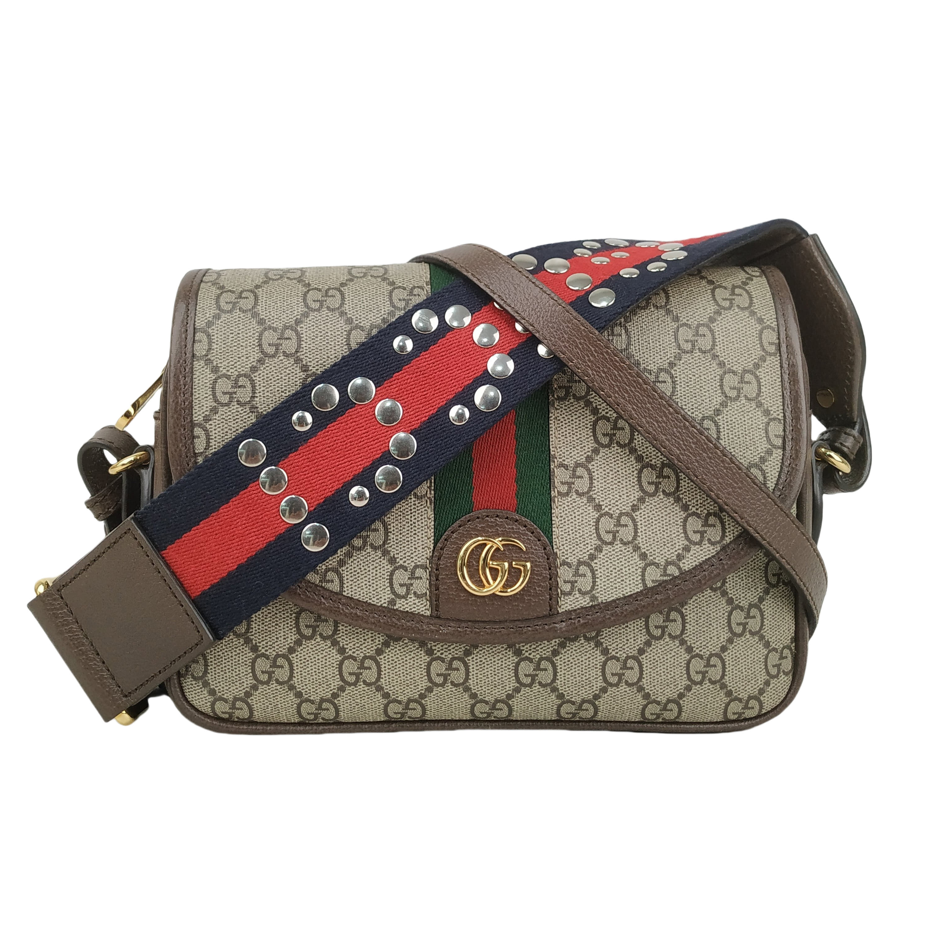 Gucci Beige/Brown GG Canvas Mini Ophidia Shoulder Bag