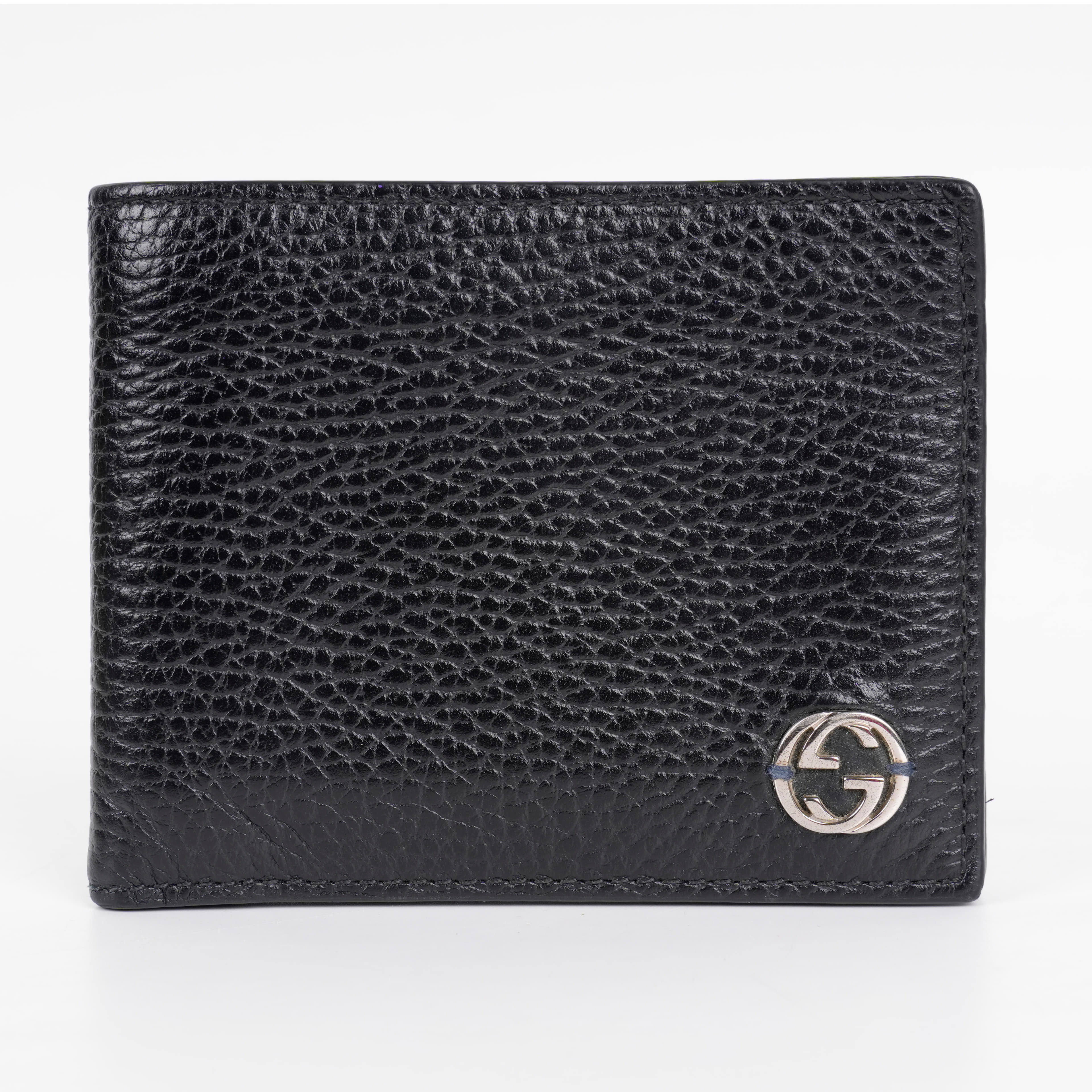 Gucci Interlocking G Black Leather Bifold Wallet