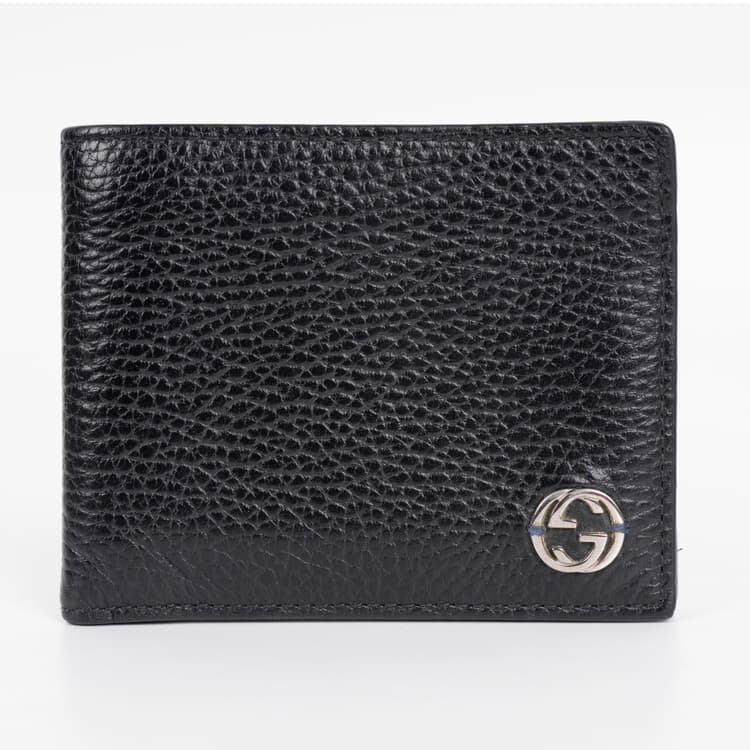 Gucci Interlocking G Black Leather Bifold Wallet-Hover-Image