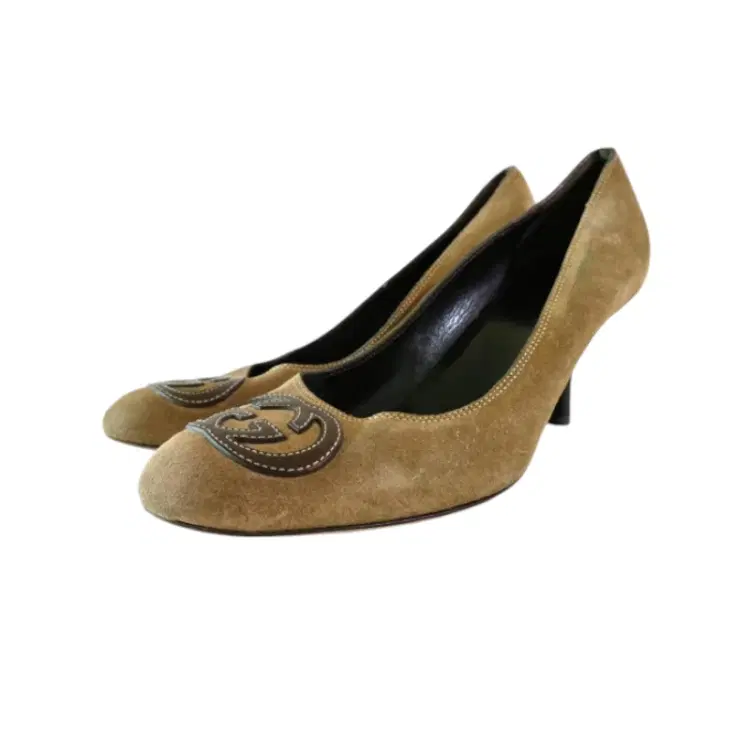 Gucci Brown Suede GG Pumps Heels-Hover-Image