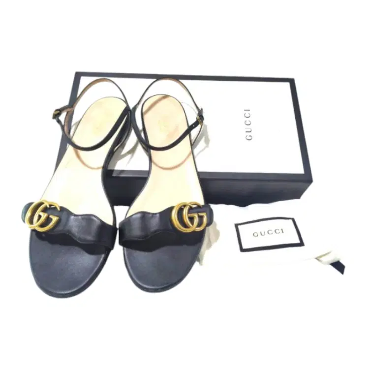 Gucci Marmont GG Logo Leather Sandals-Hover-Image