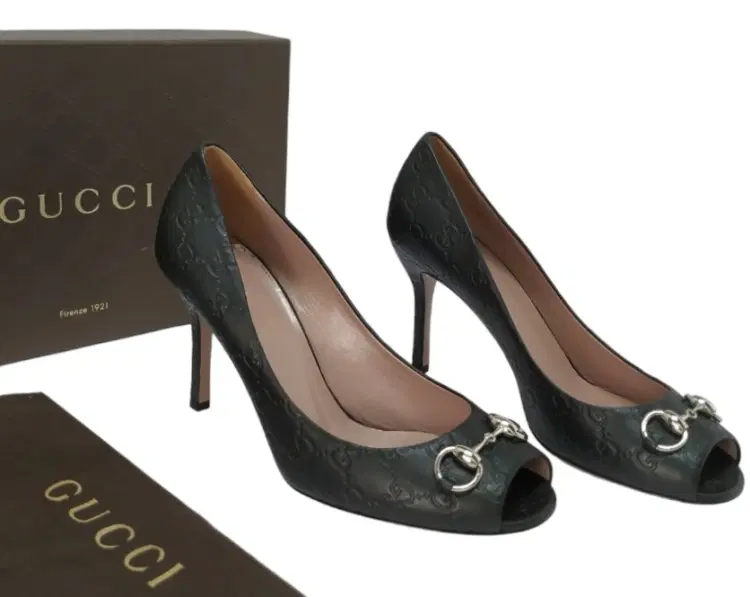 Gucci Guccissima Horsebit Open Peep Toe Heels-Hover-Image