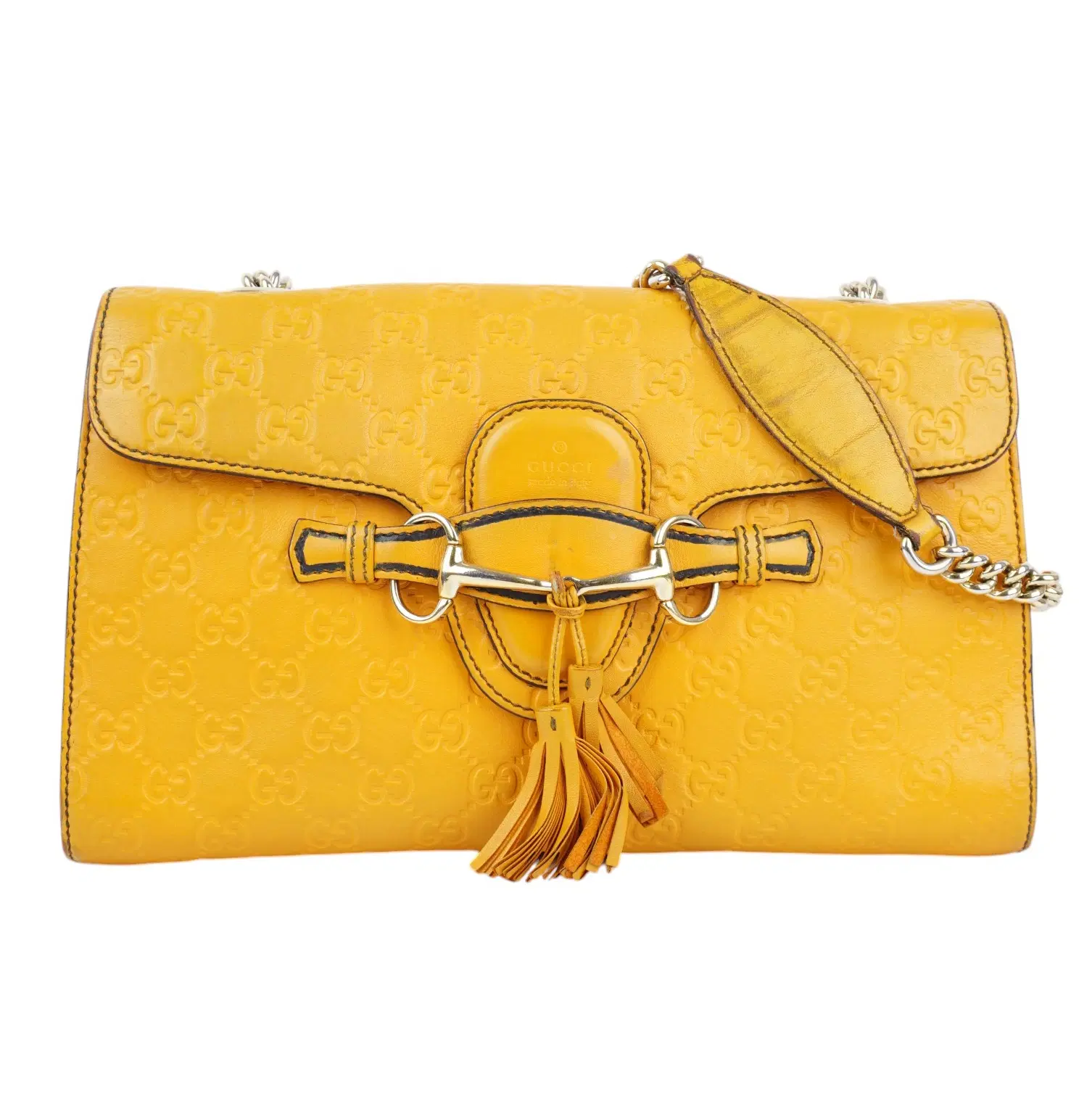 Gucci Emily Guccissima Medium Leather Chain Shoulder Bag