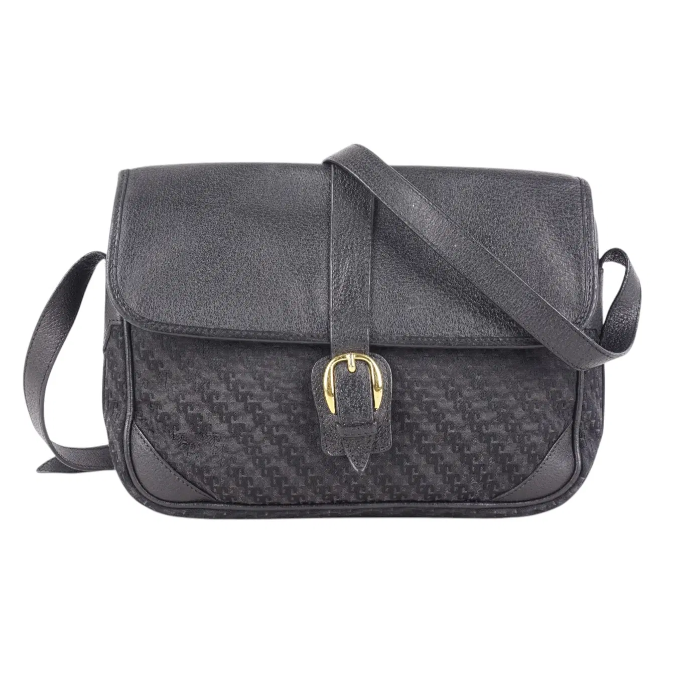 Gucci Canvas And Leather Black Shoulder Bag