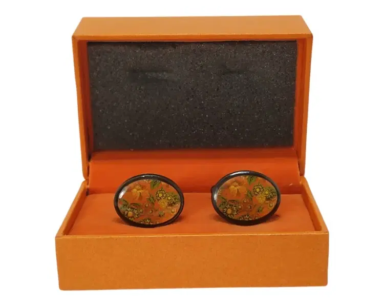 Hugo Boss 08657 Orange Flower Cufflinks-Hover-Image