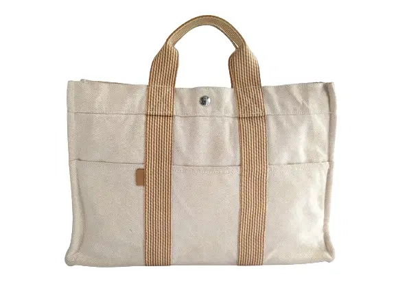 Hermes Orange Cotton Canvas Fourre Tout MM Tote-Hover-Image
