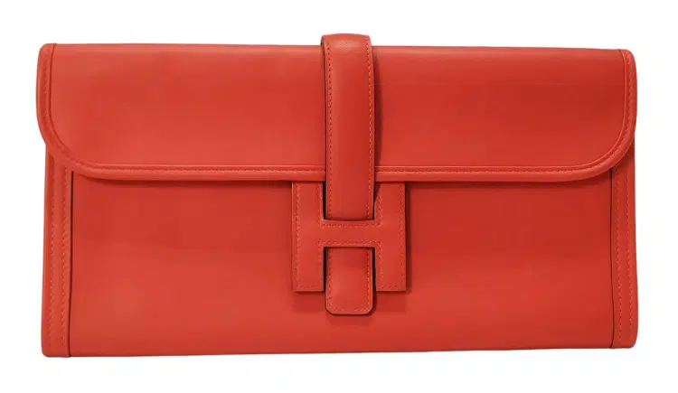 Hermes Vermillion Swift Leather Jige Elan 29 Clutch-Hover-Image
