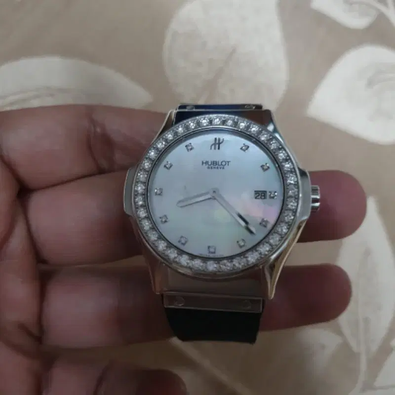 Hublot 38mm Mother of Pearl Diamond Quartz Watch