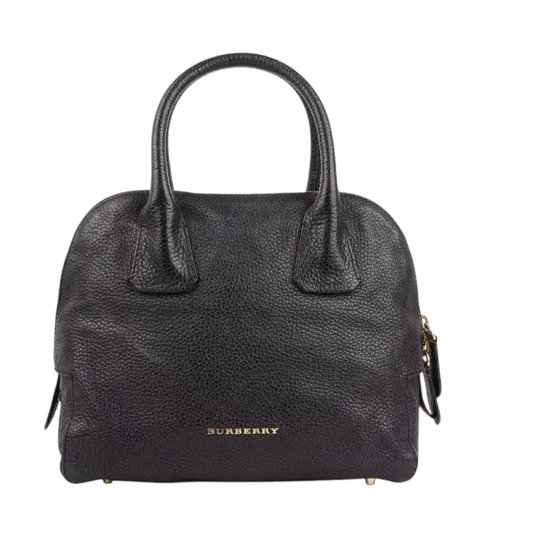 Burberry Medium Grainy Bowling Black Leather Cross Body Bag