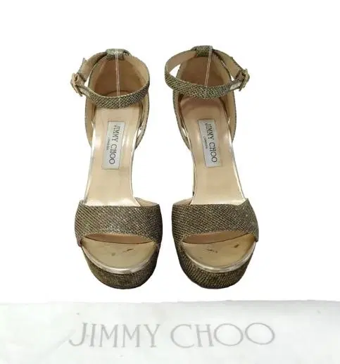 Jimmy Choo Kayden Glitter Fabric Platform Sandals
