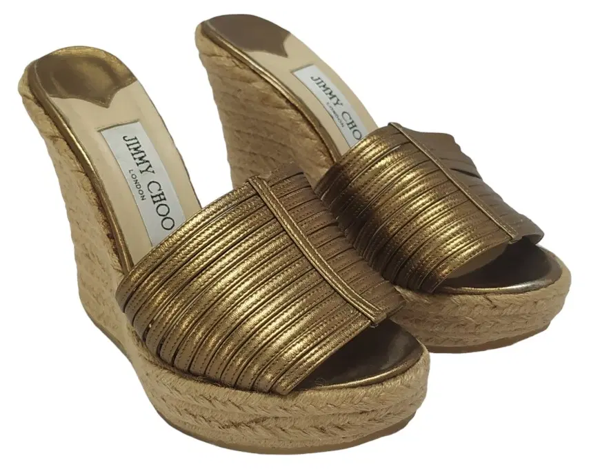 Jimmy Choo Brown Wedge Espadrille Platform Slide