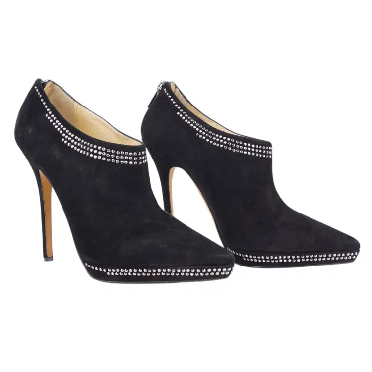 Jimmy Black Suede Studded Pumps-Hover-Image