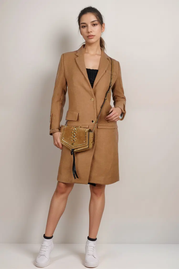 Jimmy Choo Suede Studded Brown Bag-Hover-Image