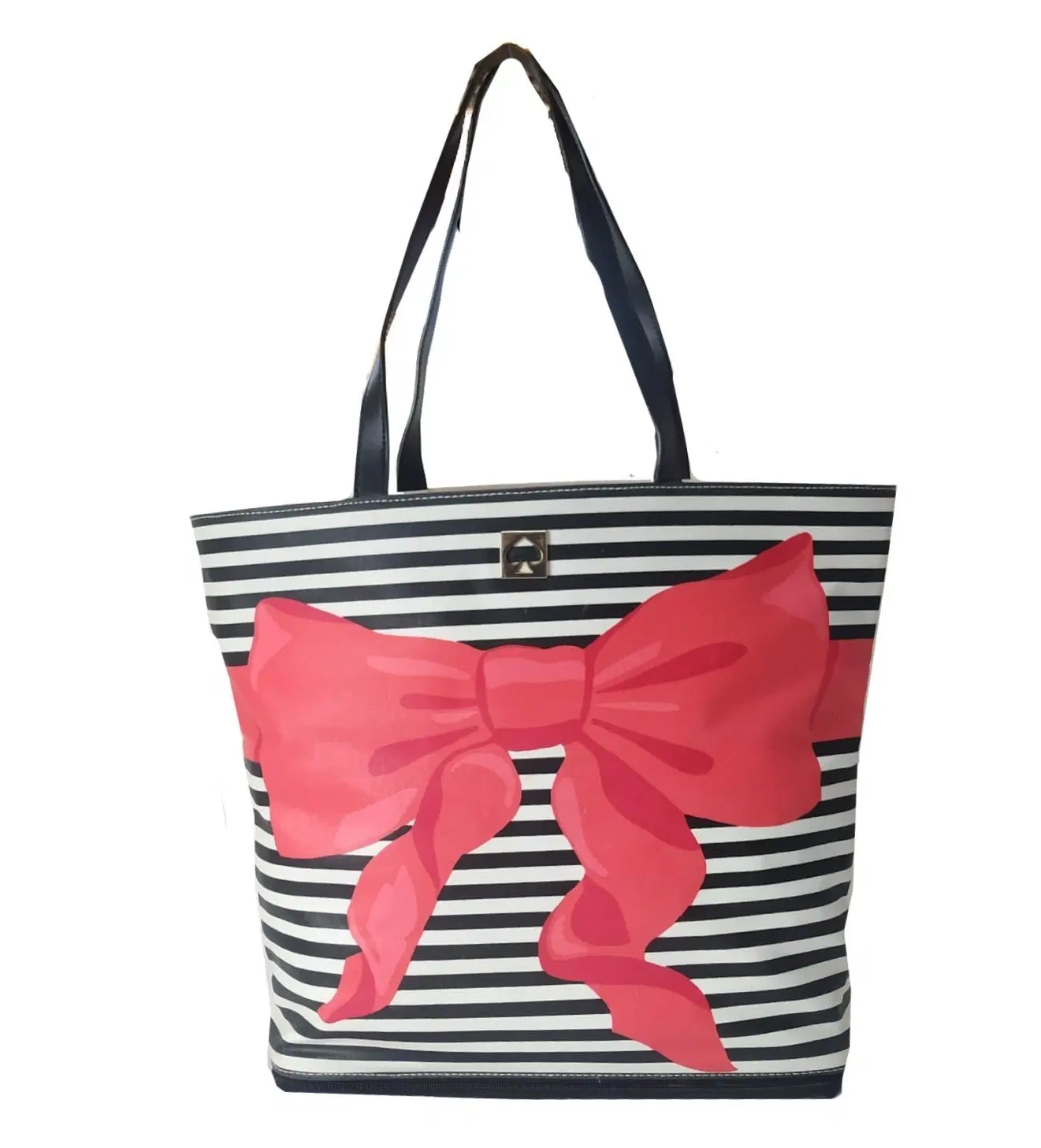 Kate Spade Sonora Poplar Court Pink Bow Large Beach Tote