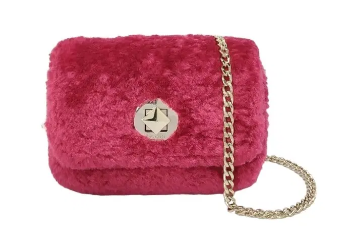 Kate Spade Audrey Shearling Micro Crossbody Bag In Pink